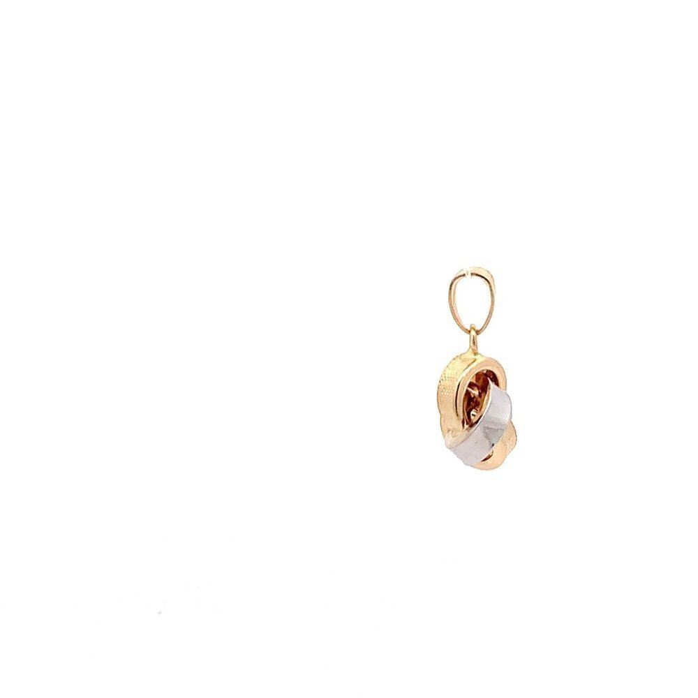 18K Yellow Gold Pendant Tricolor White Yellow Rose Gold 1.10 grams - Picture 9 of 13